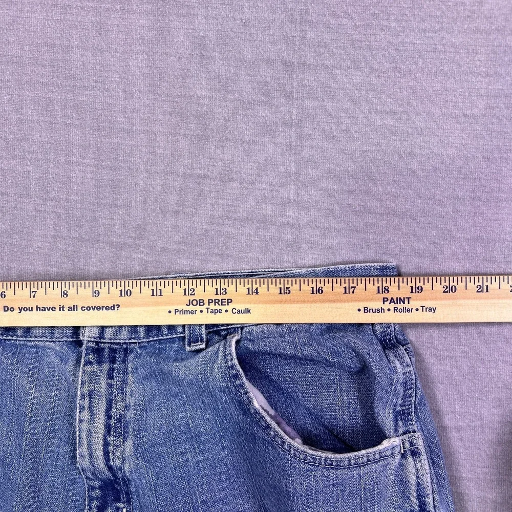 VTG Faded Glory Men's‎ Blue Denim Distressed Wide Leg Carpenter Jeans Size 38x30